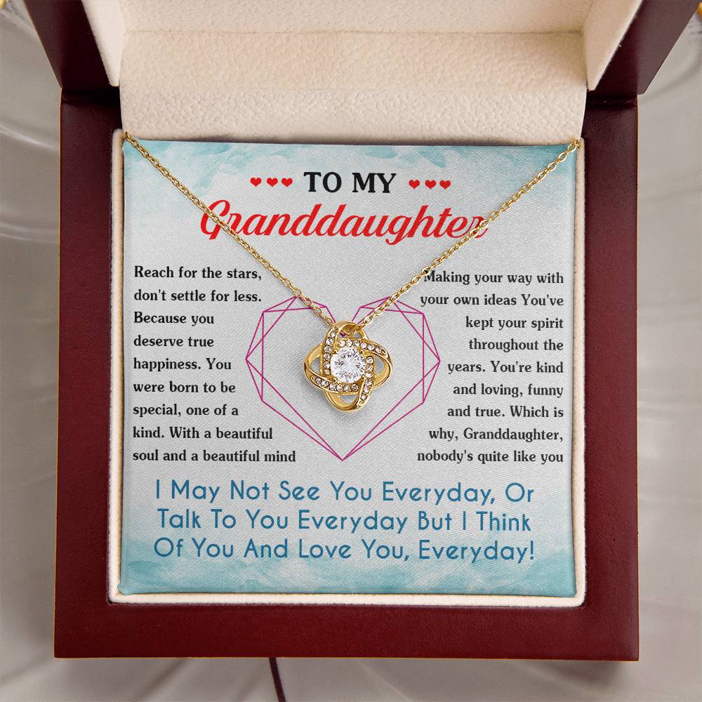 To My Granddaughter Necklace From Grandma Love Knot Necklace