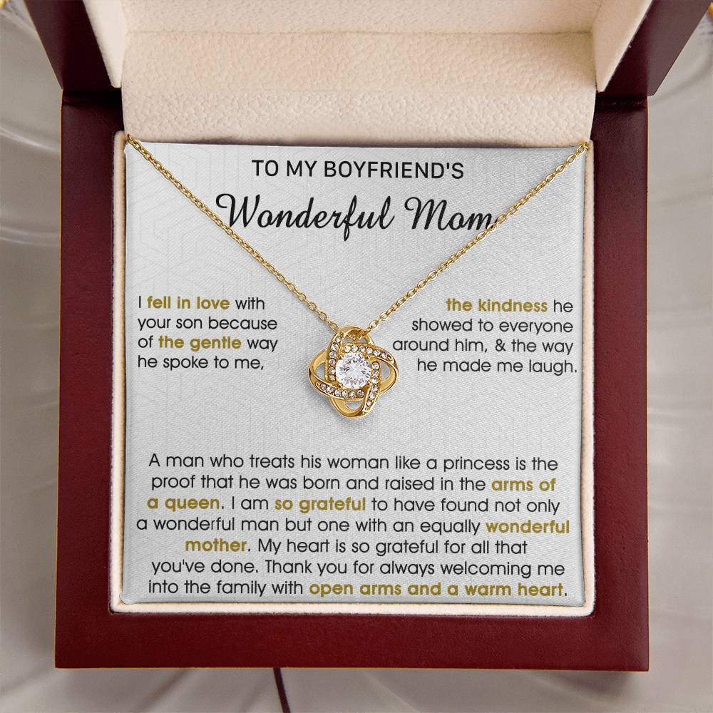 Gift For Boyfriend's Mom Gentle Way Arms Of Queen Love Knot Necklace Love Knot Necklace