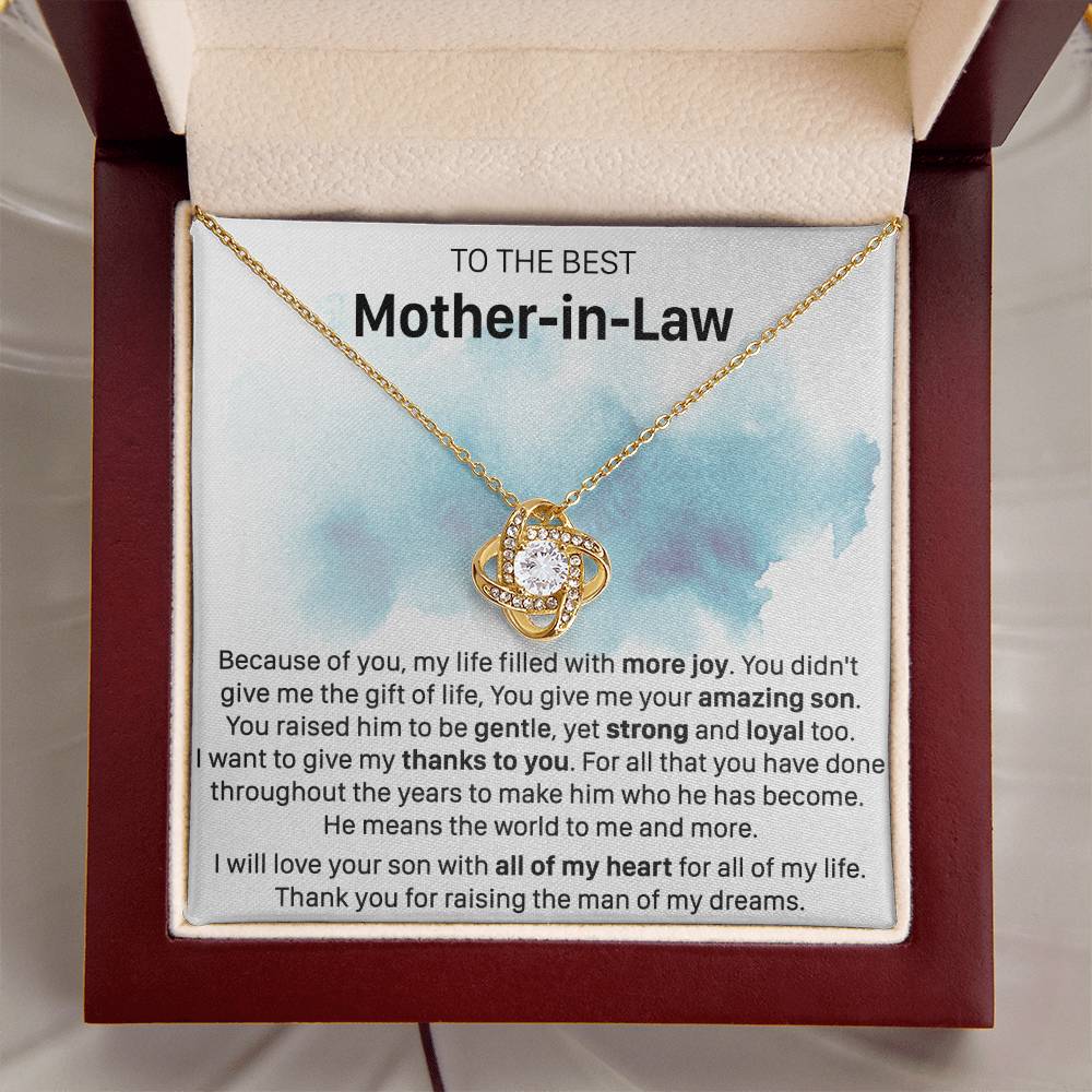 Gift For Mother-In-Law More Joy Be Gentle Love Knot Necklace Love Knot Necklace