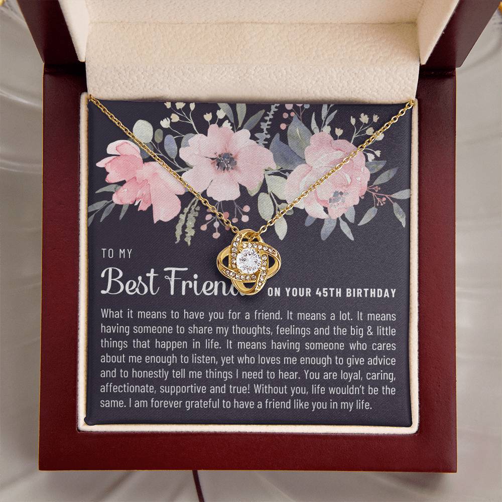 Gift For Best Friend 45Th Birthday 45Th Birthday Gift For Her Meaningful Best Friend 45Th Birthday Necklace Unique Gifts 45Th Bi Love Knot Necklace
