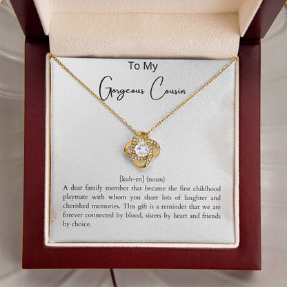 Cousin Gift Idea. Gift For My Cousin. For My Best Cousin. Jewelry For C Love Knot Necklace