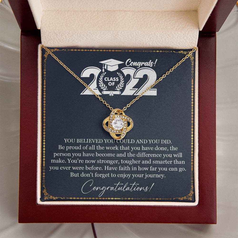 Graduation Gift Necklace Graduation Gift For Her College Graduation Gift For Her High School Senior Graduation Class Of 2022 Love Knot Necklace