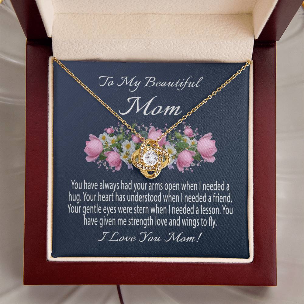 Mothers Day Gift From Daughter Mother's Day Necklace To My Beautiful Mom Necklace Mom Gift From Son Mom Necklace 4 Love Knot Necklace