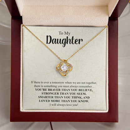 To My Daughter Necklace Gift From Mom Mothers Day Gift For Daughter From Mother Sentimental Jewelry Gifts For Daughter From Mom 4 Love Knot Necklace