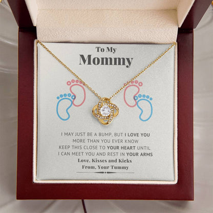 New Mommy Necklace New Mom Mother's Day Gift First Time Mom Gift New Mom Gift Jewelry Gift For New Mom Necklace New Mommy Baby Shower Gift Pregnanc Love Knot Necklace