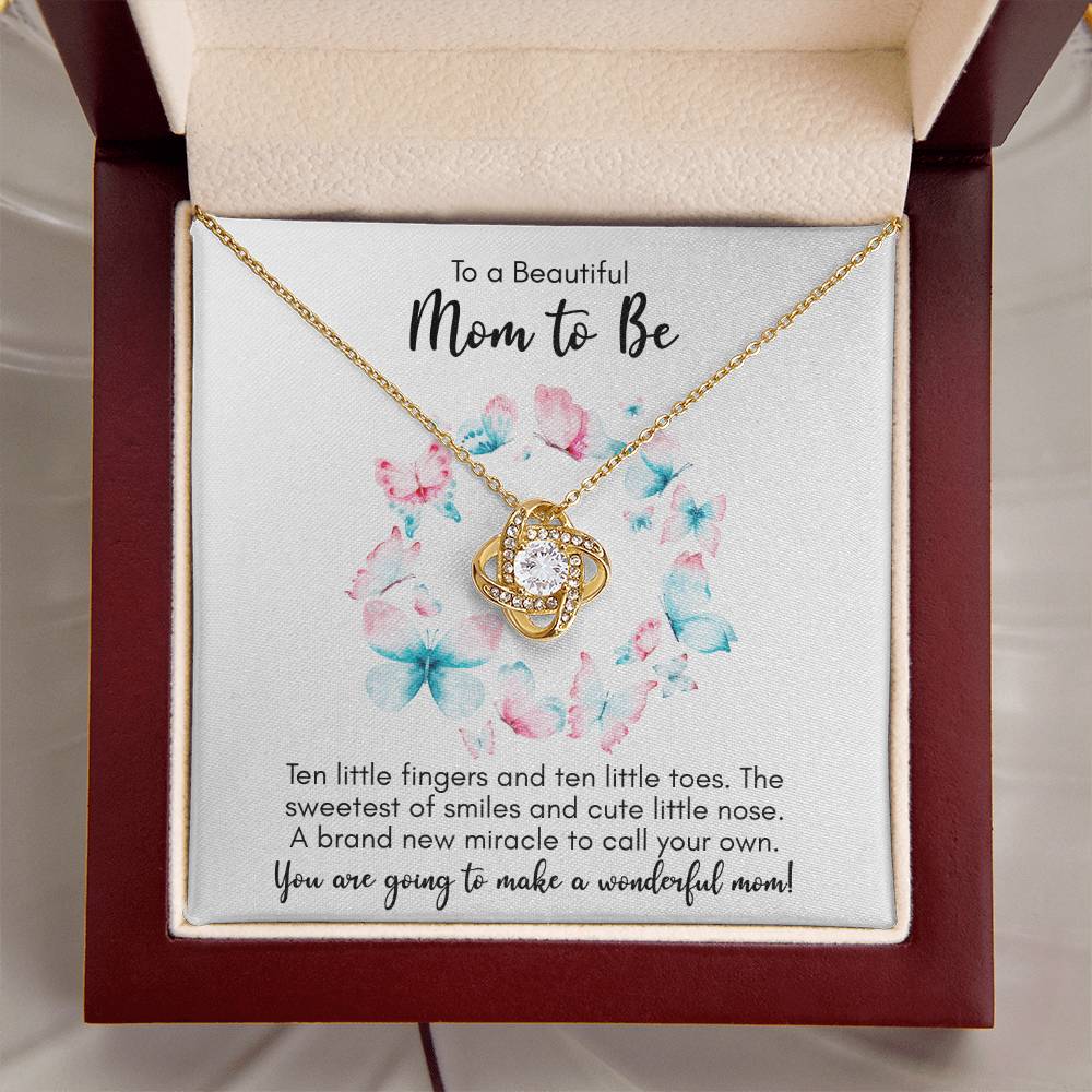 Expecting Mom Mothers Day Gift New Mom Necklace Jewelry Gift For First Mothers Day Push Jewelry Gift Love Knot Necklace