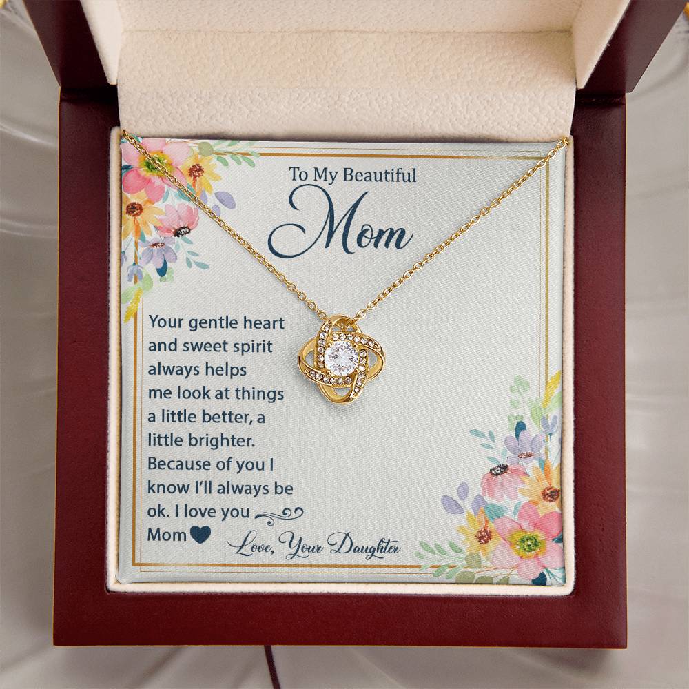 Mother's Day Happy Birthday Or Just T Say Mom I Love You Love Knot Necklace