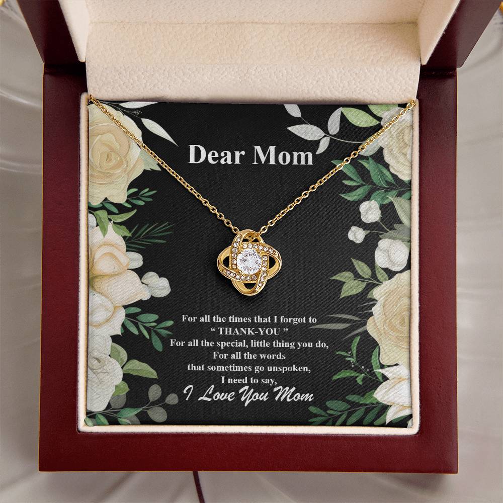 Love You Mom-Love Knot Necklace Love Knot Necklace