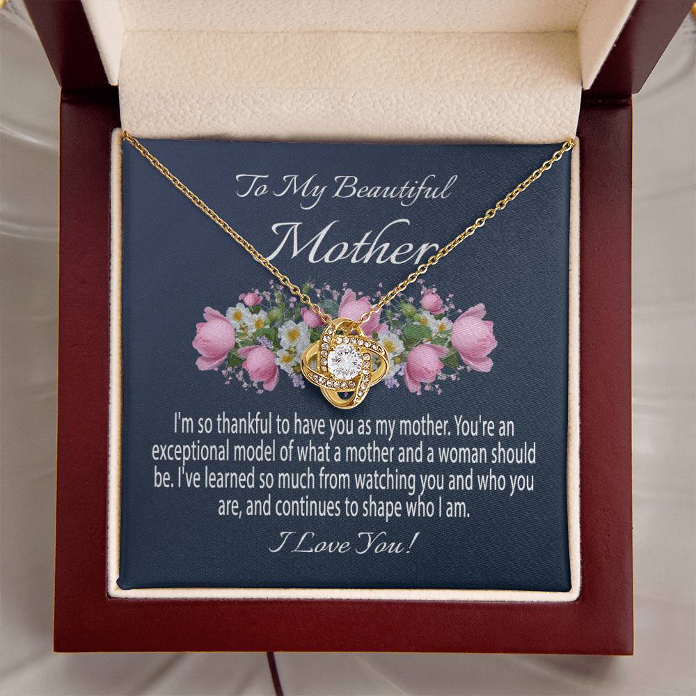 Mothers Day Gift From Daughter Mother's Day Necklace To My Beautiful Mother Necklace Mom Gift From Son Mom Necklace Love Knot Necklace