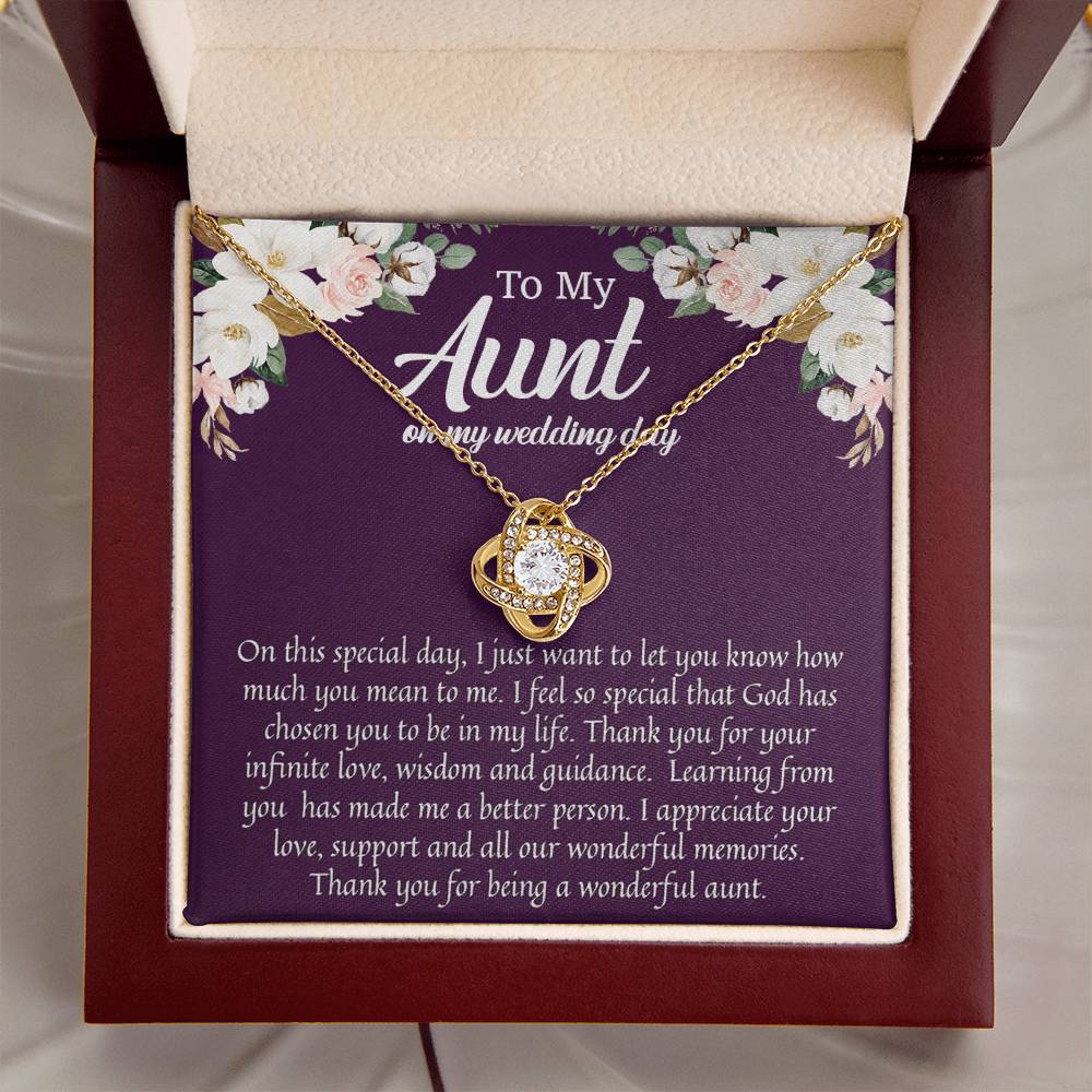 To My Aunt On My Wedding Day Wedding Gift For Aunt From Bride Niece To Aunt Sentimental Gift Love Knot Necklace