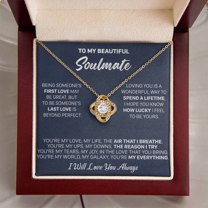 Gift For Your Soulmate - Being First I Breath Love Knot Necklace Love Knot Necklace