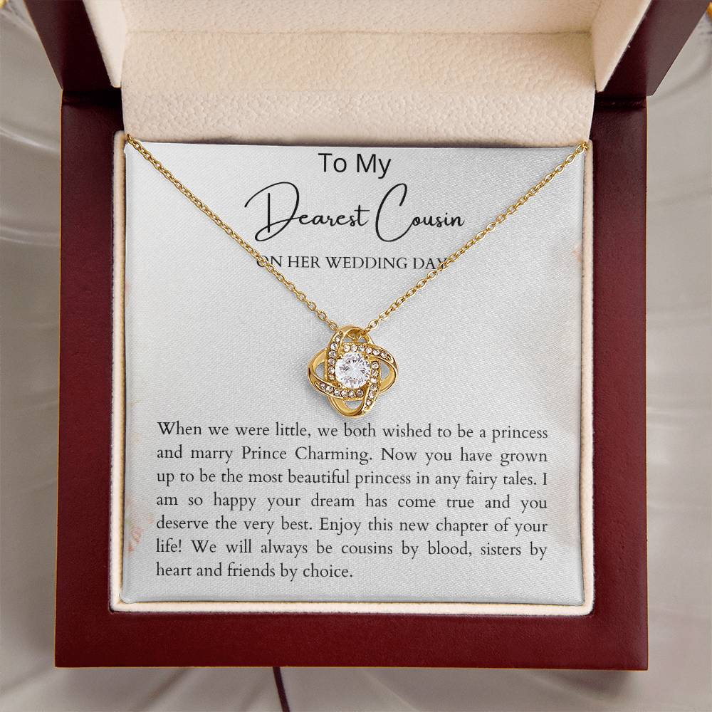 To My Cousin On Her Wedding Day Gift. Wedding Gift For Cousin. Gift Idea For Cousin&#39;S We Love Knot Necklace