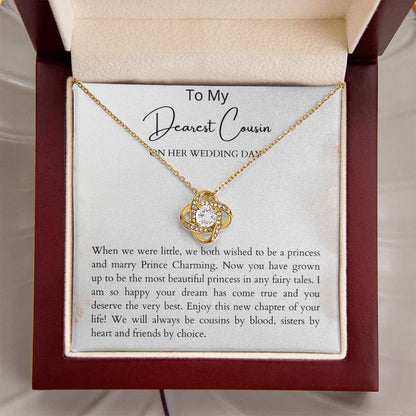 To My Cousin On Her Wedding Day Gift. Wedding Gift For Cousin. Gift Idea For Cousin&#39;S We Love Knot Necklace