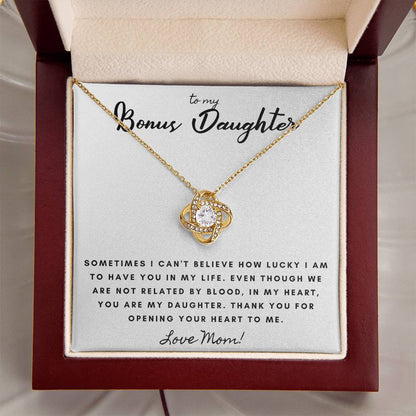 Not By Blood But By Heart Mom Gift To Daughter Ne Love Knot Necklace