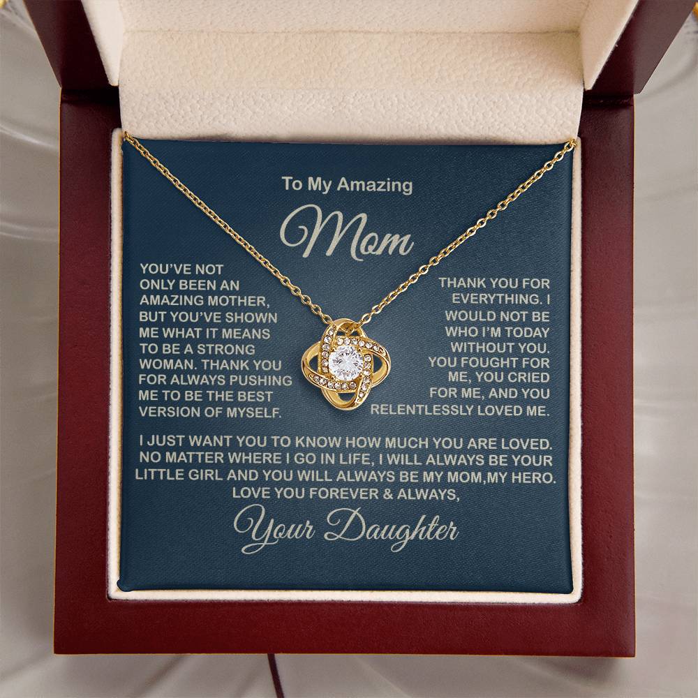 To My Amazing Mom Necklace Gift For Mom From Daughter Sentimental Gift Mother's Day Gift Love Knot Necklace