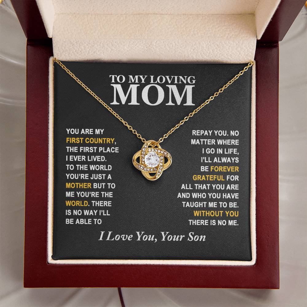 Mom - Forever Grateful - Necklace Love Knot Necklace