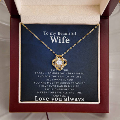 Love You  Love Knot Necklace