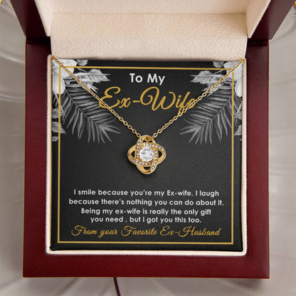 To My Ex-Wife Necklace - Funny Gift For Ex-Wife - Ex-Wife Birthday Christmas Jewelry Gift For E Love Knot Necklace
