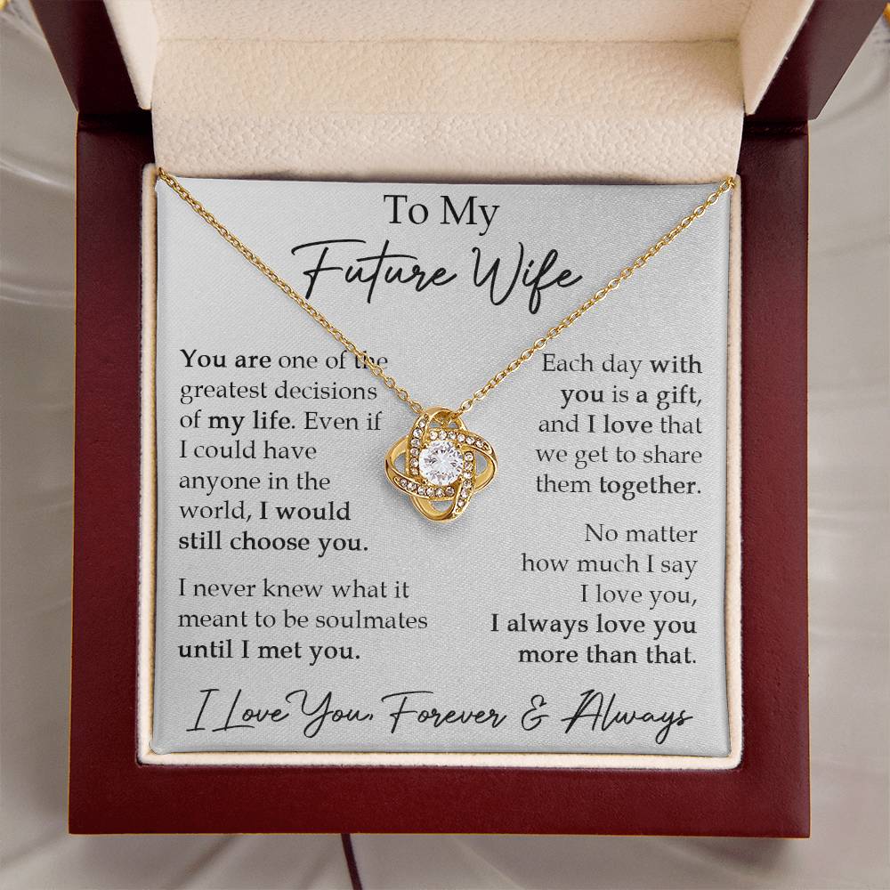 Gift For Future Wife Girlfriend Gift Sentimental Necklace For Her Anniversary Gift Birthday Gift Promise Gift F Love Knot Necklace