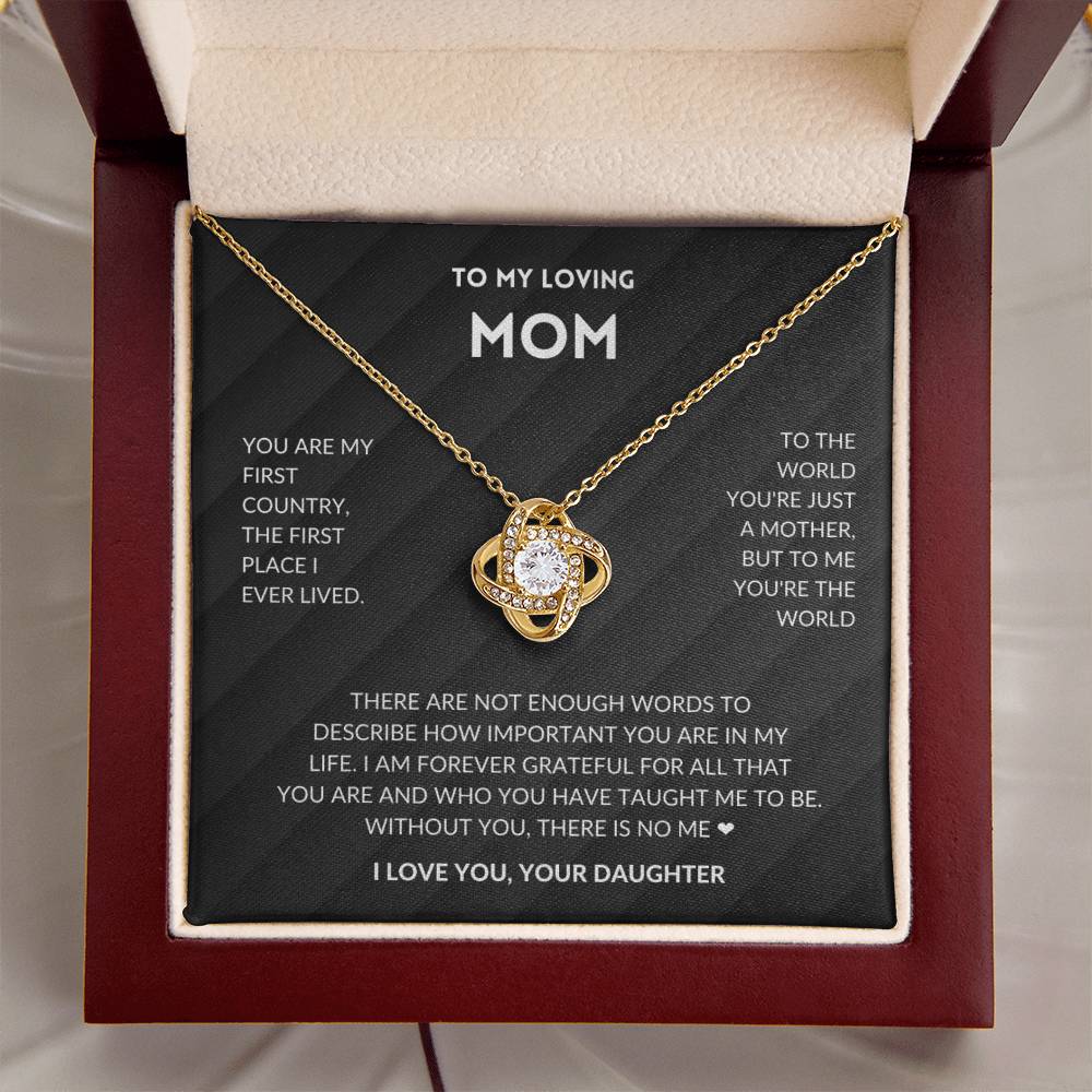 Without You There's No Me - Mother's Day Ne Love Knot Necklace