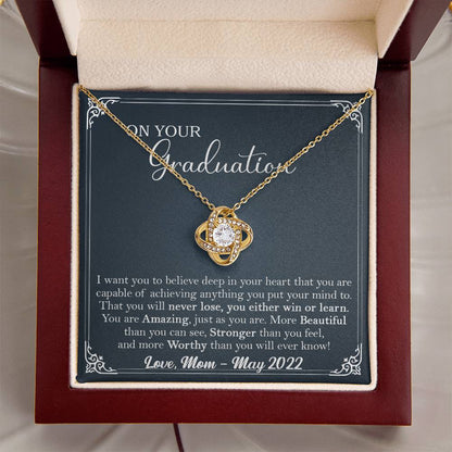 Graduation Gift For Her Phd Graduation Gift For Daughter High School Graduation Gift Doctorate Masters Degree Class O Love Knot Necklace