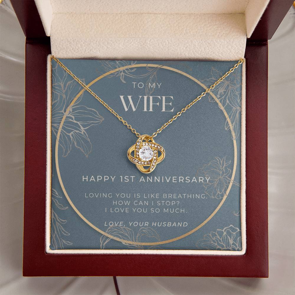 1 Year Anniversary Gift For Wife  1 Year Anniversary Gifts  1 Year Wedding Anniversary Gift Ideas  1St Wedding Anniversary Gift F(12) Love Knot Necklace