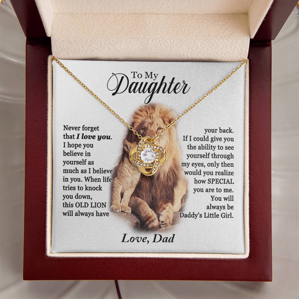 Daughter - Daddy's Little Girl - Love Knot Necklace