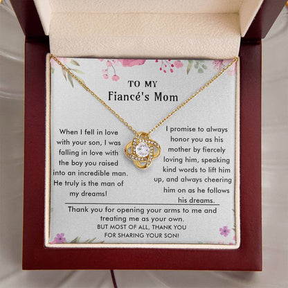 To My Fiancé's Mom - Luxury Gift For Mother's Day Love Knot Necklace