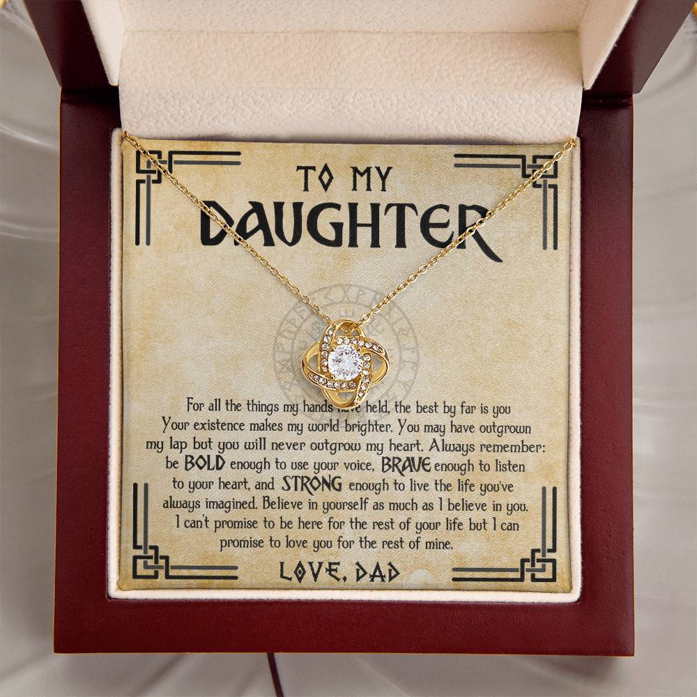 To My Daughter Necklace Viking Jewelry Gift For Daughter From Dad Viking Daughter Gift Daughter Birthday Graduation Gift Love Knot Necklace