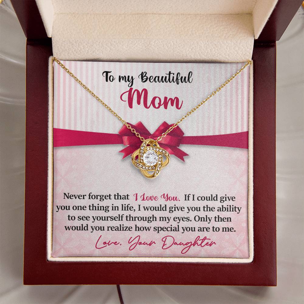 Mom - I Love You Love Knot Necklace
