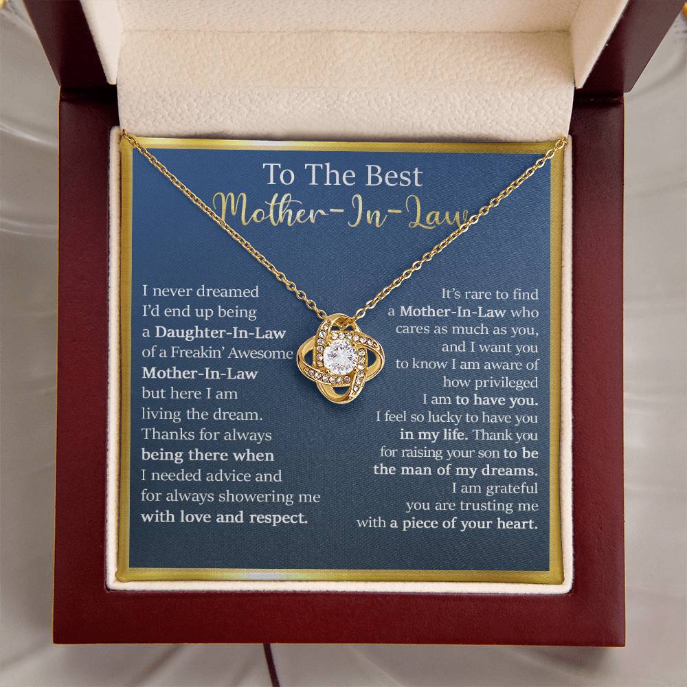 Gift For Mother-In-Law - Live The Dream - Love Knot Love Knot Necklace