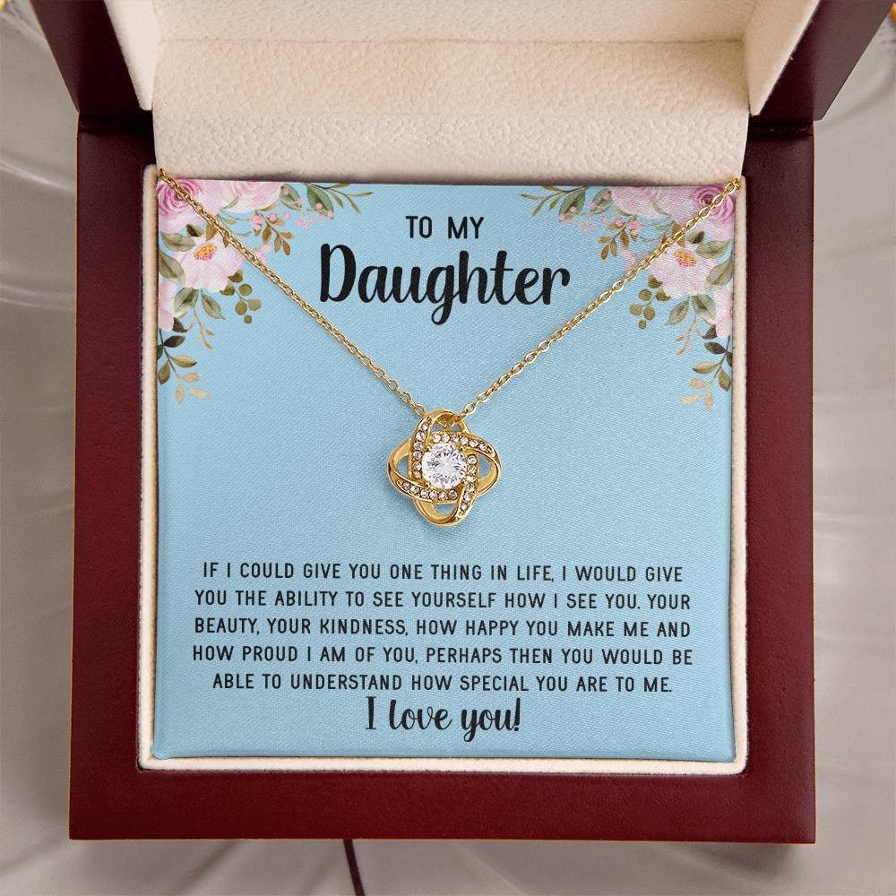 To My Daughter Necklace Gift From Mom Mothers Day Gift For Daughter From Mother Sentimental Jewelry Gifts For Daughter From Mom 7 Love Knot Necklace