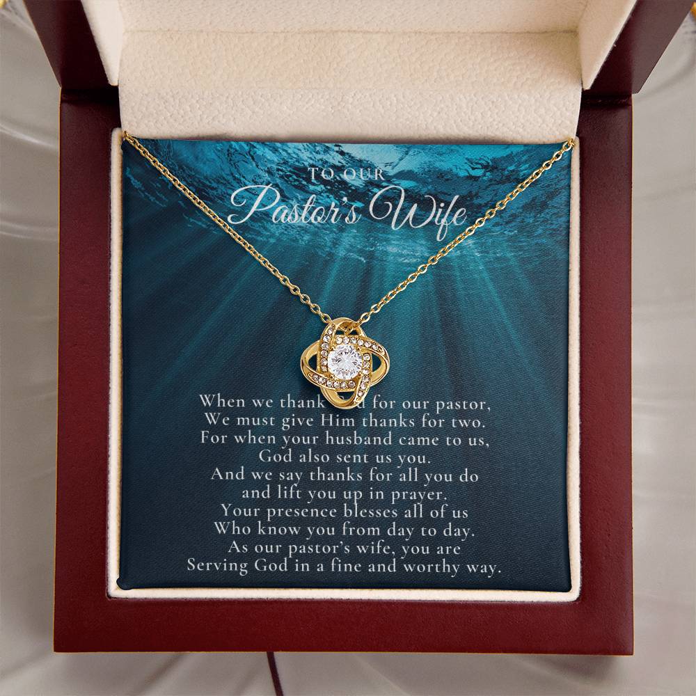 Pastors Wife Appreciation Gift Necklace Bible Study Gift Christmas Present For Pastors Wife Best Preacher Wife Gift Priest Wife Gift Love Knot Necklace