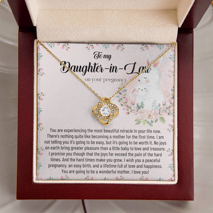 Pregnancy Gift For Daughter-In-Law Mom To Be Gift Expecting Mom Gift Pregnant Daughter In Law Gift From Mother-In-Law Postpartum Gift Love Knot Necklace