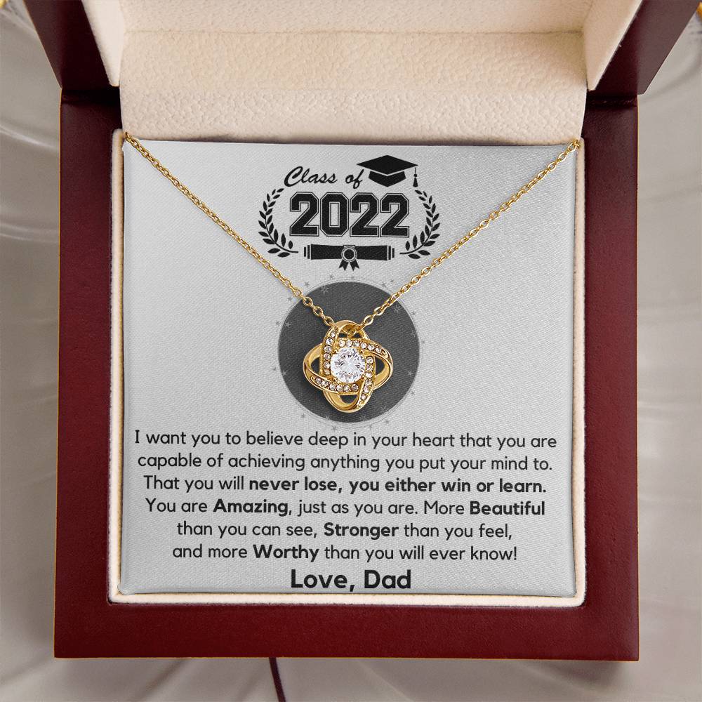Just Released Class Of 2022 Graduation Gift From Dad Love Knot Necklace