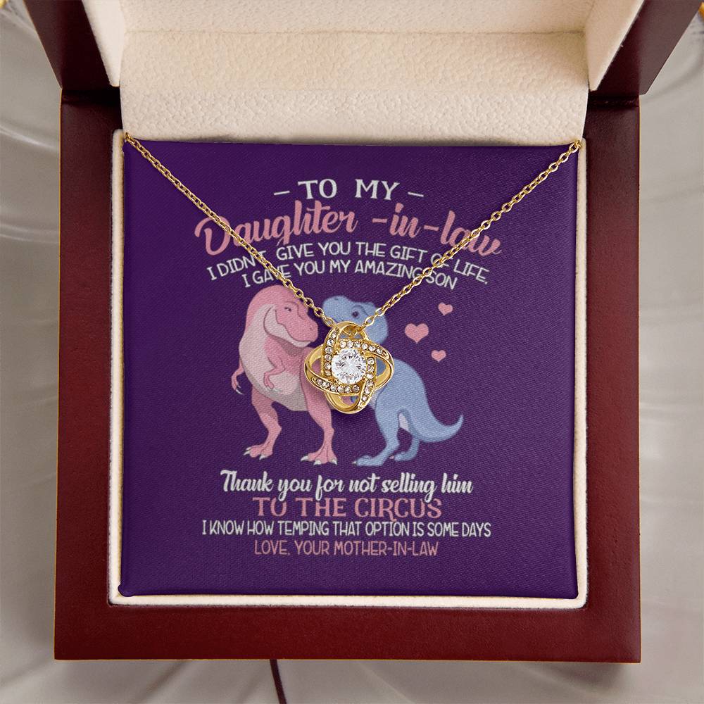 To My Daughter-In-Law Gift For Daughter-In-Law Daughter-In-Law Necklace Love Knot Necklace