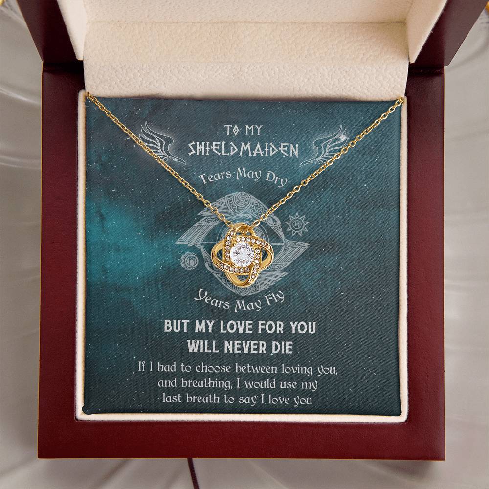To My Shieldmaiden Knot Necklace - Norseman - Viking - Gift For Wife - Mythology Love Knot Necklace