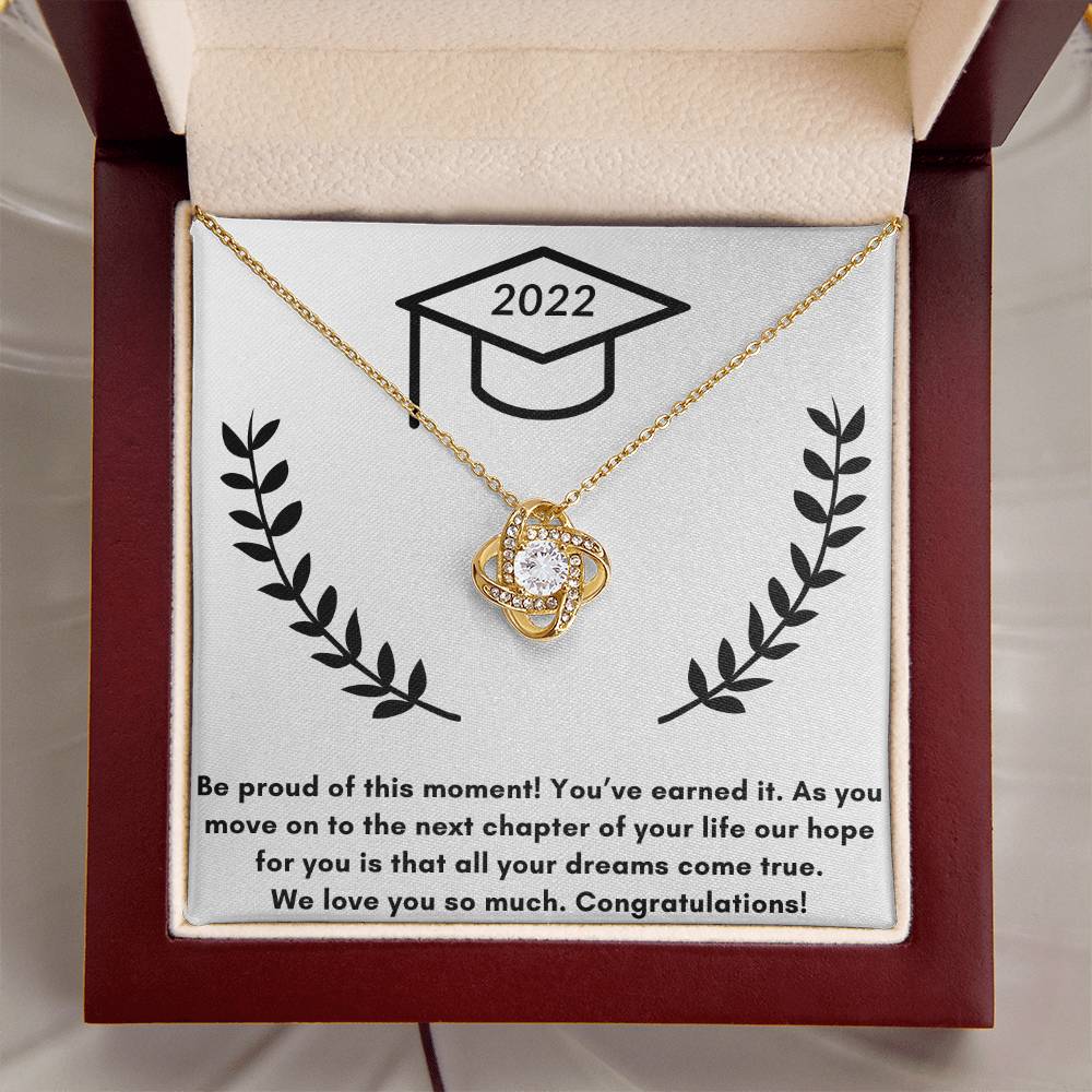 Graduation Love P Love Knot Necklace