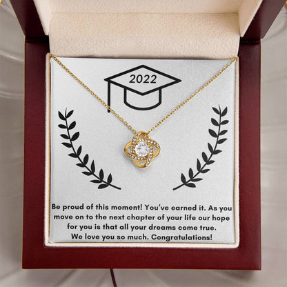 Graduation Love P Love Knot Necklace