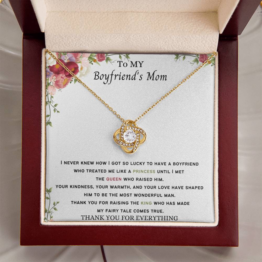 To My Boyfriend's Mom Necklace Love Knot Necklace