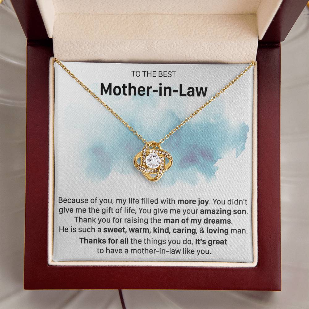 Gift For Mother-In-Law More Joy Sweet Warm Love Knot Necklace Love Knot Necklace