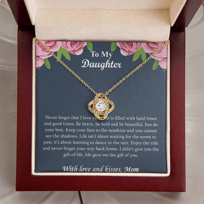 The Best Gift For Your Daughter - Valentine's Day Gift For Daughter From Mother Spiritual Meaning Gift For Daughter Dau Love Knot Necklace