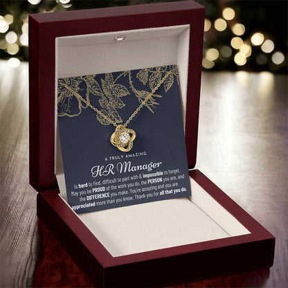 Gift For Hr Manager Hr Manager Gift Hr Manager Appreciation Gift Love Knot Necklace