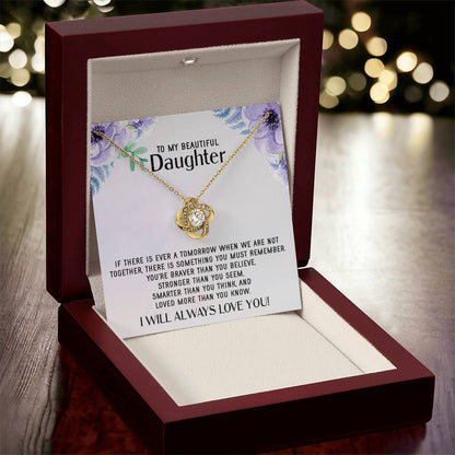 To My Daughter Necklace Gift From Mom Mothers Day Gift For Daughter From Mother Sentimental Jewelry Gifts For Daughter 1 Love Knot Necklace