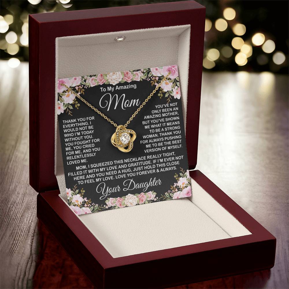 Gift For Amazing Mom Gift For Mom From Daughter Love Knot Necklace