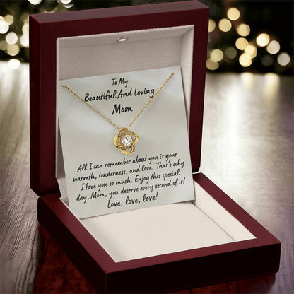 The Beautiful Love Knot Necklace For Mom On Mother's Day Love Knot Necklace