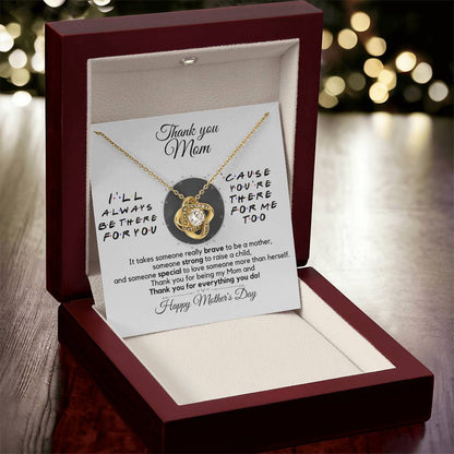 Sentimental Gift For Mother's Day Thank You Mom Gift Necklace Gift For Mom From Son Daughter To Mom Love Knot Necklace