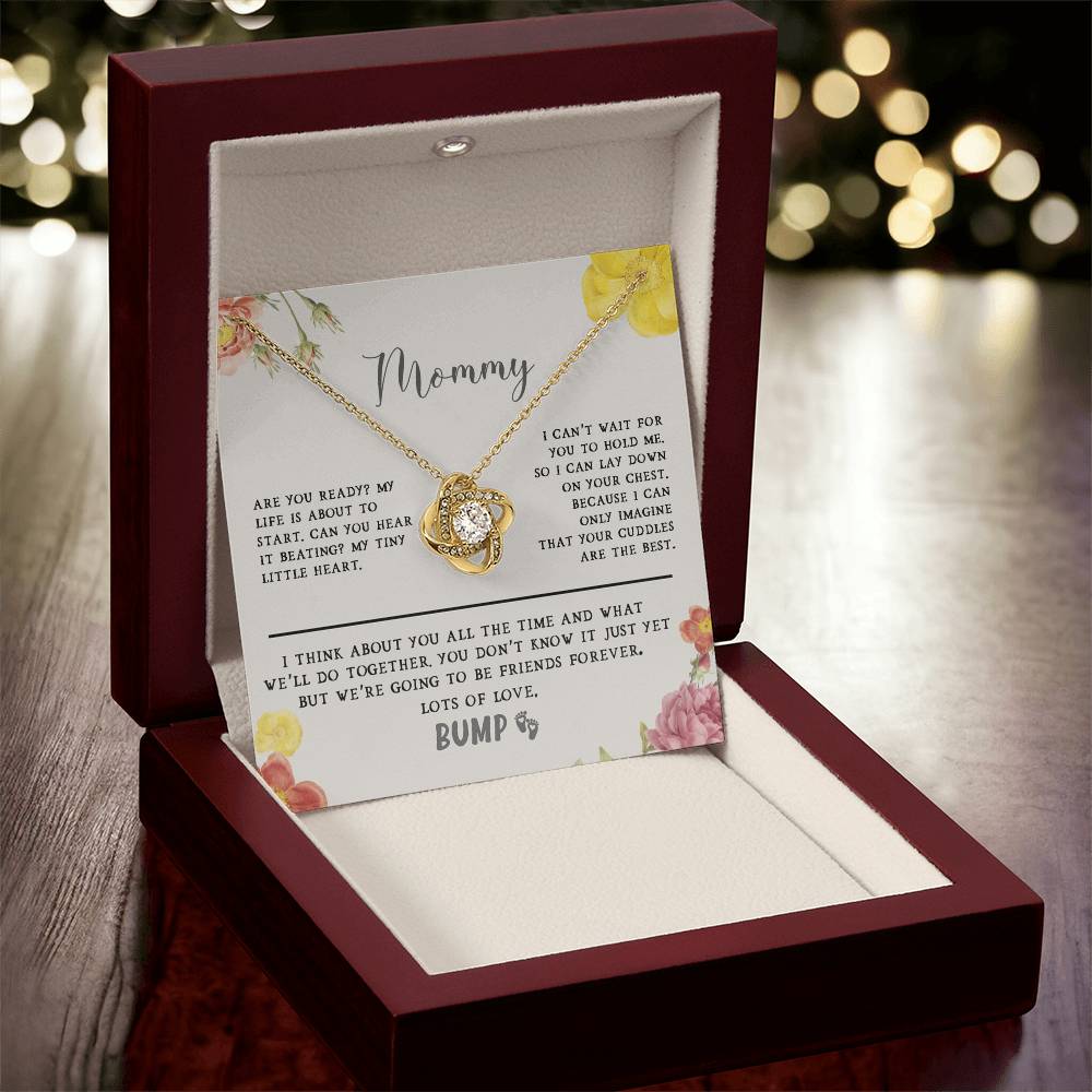 Mommy Are You Ready - Mother's Day Gift Love Knot Necklace