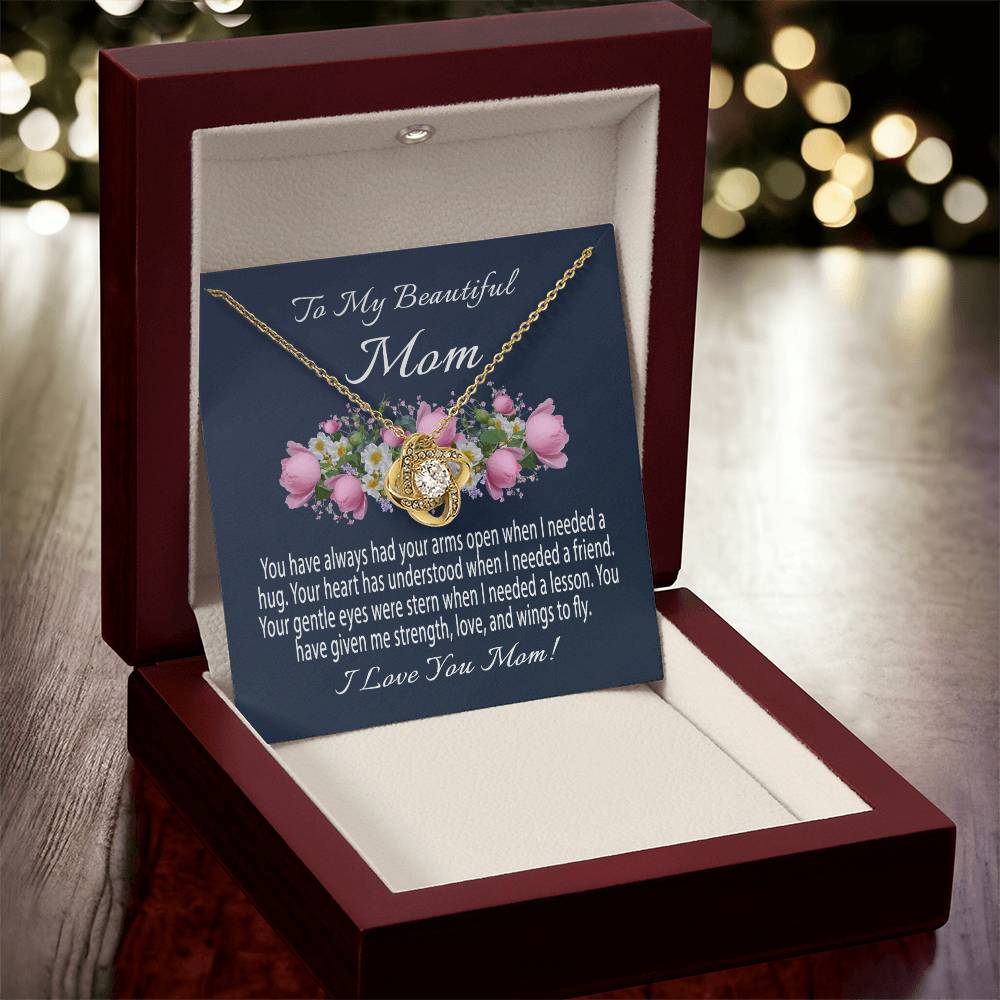 Mothers Day Gift From Daughter Mother's Day Necklace To My Beautiful Mom Necklace Mom Gift From Son Mom Necklace 5 Love Knot Necklace