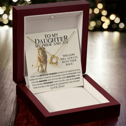 To My Daughter My Pride And Joy! Gift Necklace Fr Love Knot Necklace